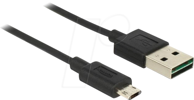DELOCK 84804 - USB 2.0 Kabel A Stecker > Micro-B Stecker, schwarz, 0,2 m