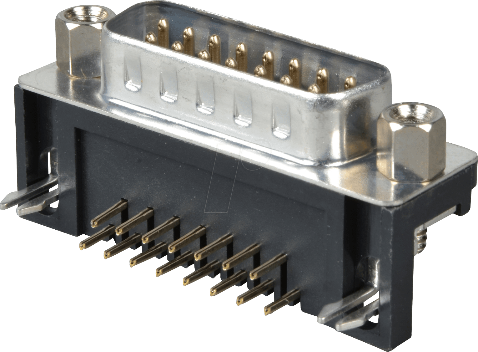 D-SUB ST 15US - D-SUB-Stecker, 15-polig, gewinkelt, RM 7,2