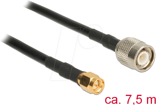 DELOCK 89499 - HF Antennenkabel, TNC Stecker > SMA Stecker, 7,5 m
