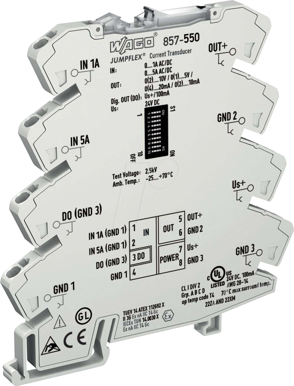 WAGO 857-550 - Messumformer, Stromeingang, Digital, 24V DC