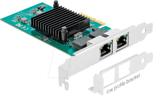 DELOCK 89021 - Netzwerkkarte, PCI Express, Gigabit Ethernet, 2x RJ45