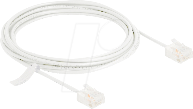 DELOCK 80776 - Patchkabel Cat.6 UTP, Ultra Slim, 3 m, weiß