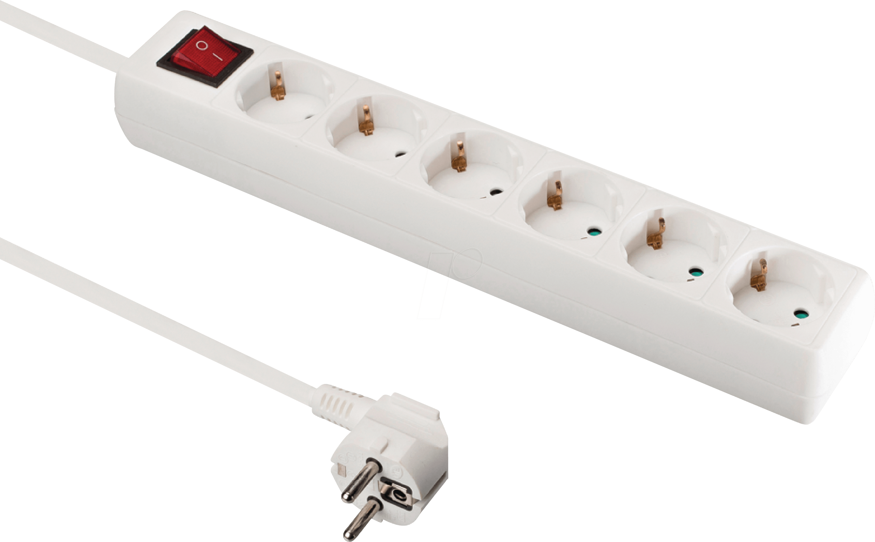 6-FACH DOSE W+S3 - Steckdosenleiste, 6-fach, 3 m, mit Schalter, weiß