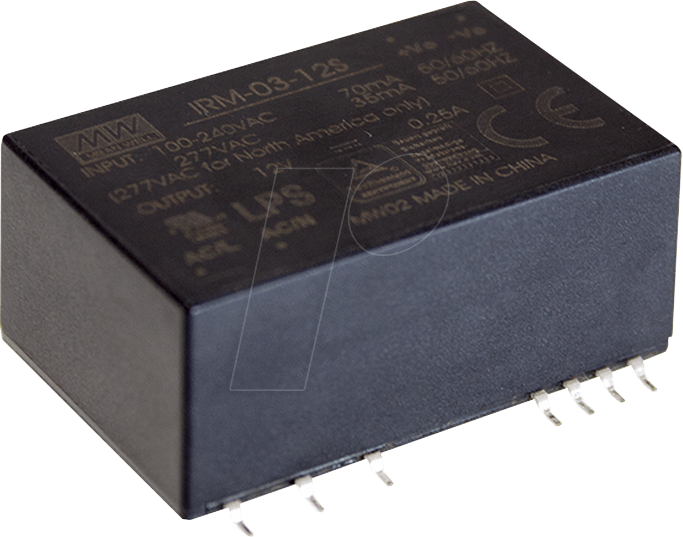 Thumbnail - MW IRM-03-3.3S - AC/DC-Wandler, 85 - 305 V AC, 3,3 V DC, Modul