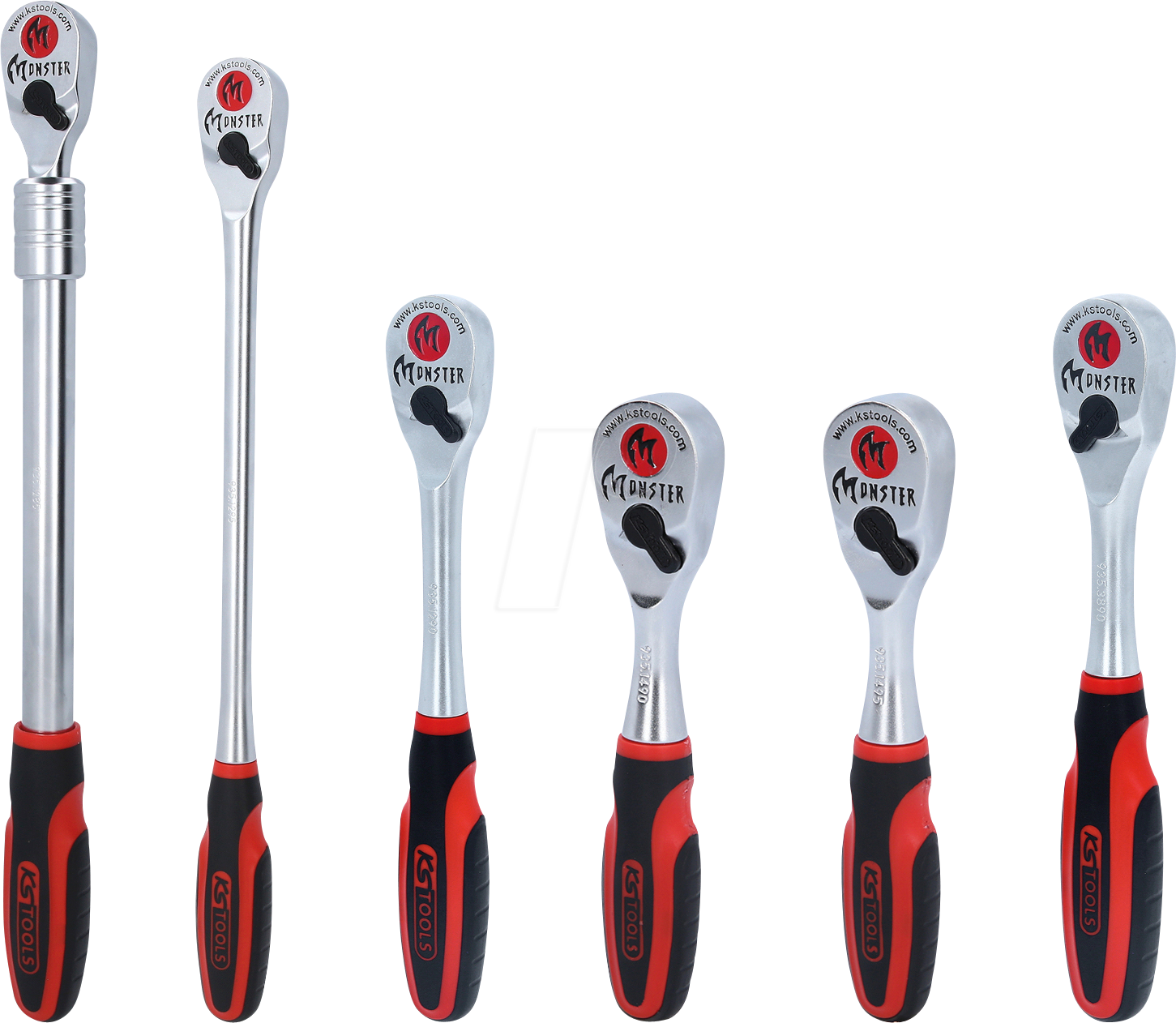 KS 935.0006 - Monster Umschaltknarren-Satz, 6-teilig 1/4'' + 3/8'' + 1/2''