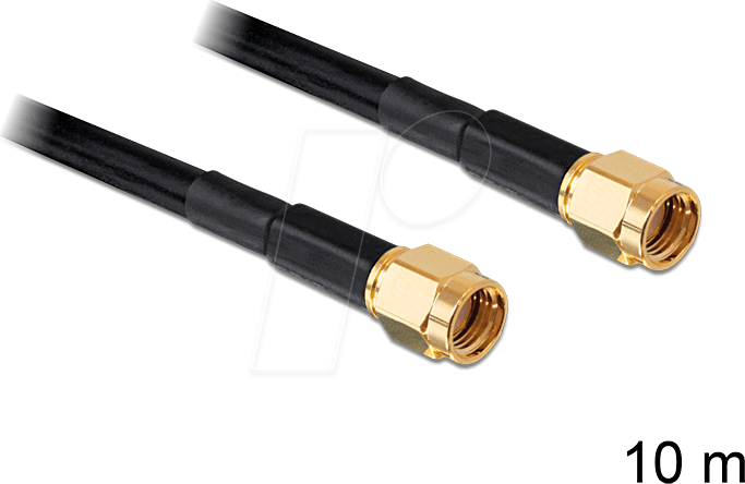 DELOCK 88658 - HF Antennenkabel, RP-SMA Stecker > RP-SMA Stecker, 10 m