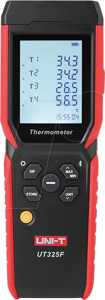 UT 325F - Digital-Thermometer, -200 bis +1372°C, 4 Kanal