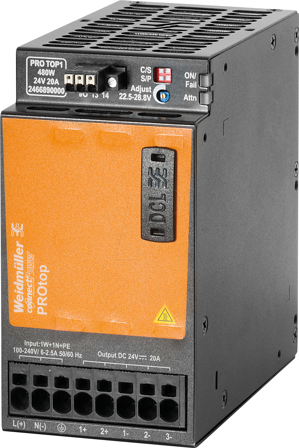 WEID 2466890000 - Schaltnetzteil Hutschiene, PROtop, 480 W, 24 V ,20 A