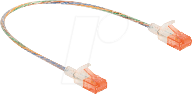 DELOCK 80351 - Patchkabel Cat.6A U/UTP Slim 0,3 m transparent
