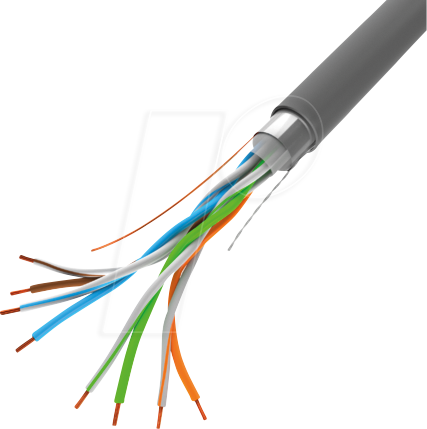 LBG F510CC0305S - Cat.5 Verlegekabel, F-UTP, grau, 305 m