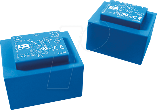 EI 54/18,8 115 - Printtrafo, 16 VA, 15 V, 1066 mA, RM 30 mm