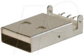 USB AGF - USB-Einbaustecker, Serie A, gerade, 180°-Vers.