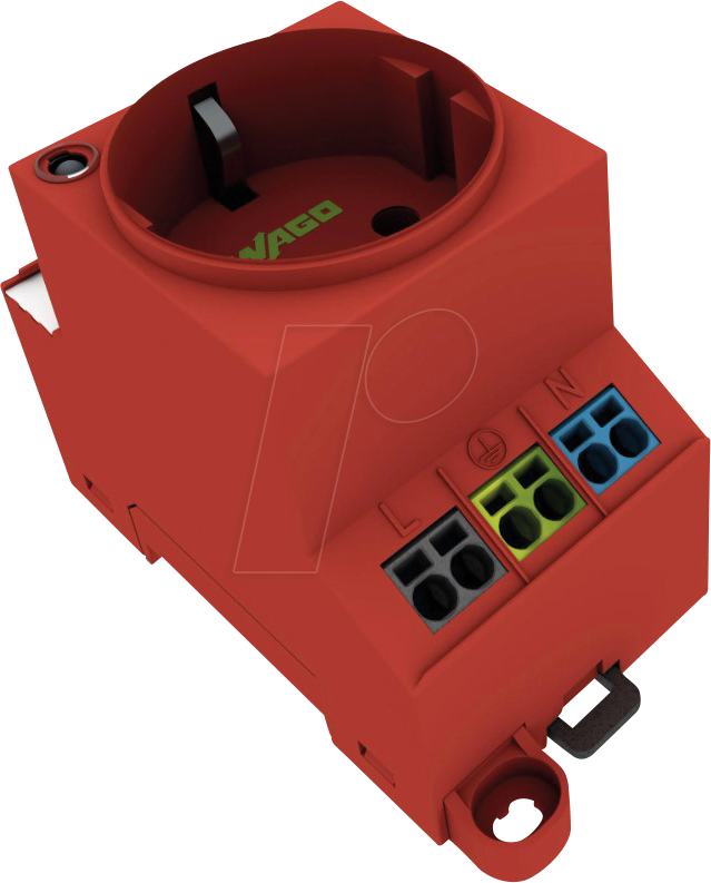 WAGO 709-583 - Schaltschrank-Steckdose mit Doppelanschluss, Rot