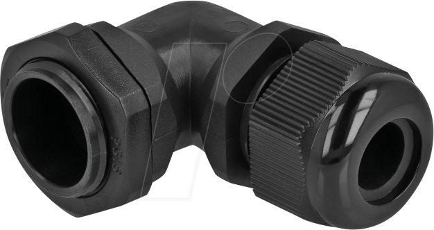 DELOCK 60333 - Kabelverschraubung 90° gewinkelt PG16, sw