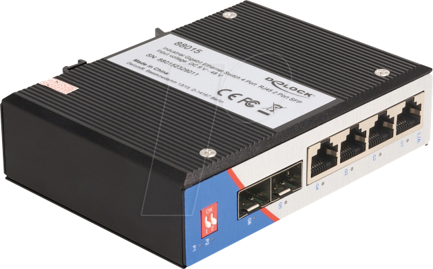 DELOCK 88015 - Switch, 6-Port, Gigabit Ethernet, SFP