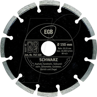 EGB 752320 - Diamant-Trennscheibe 150 mm Schwarz