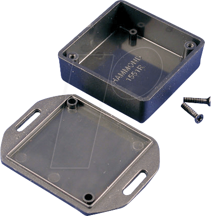 1551RFLBK - Mini-ABS-Gehäuse, 50 x 50 x 20 mm, IP 54, mit Flansch