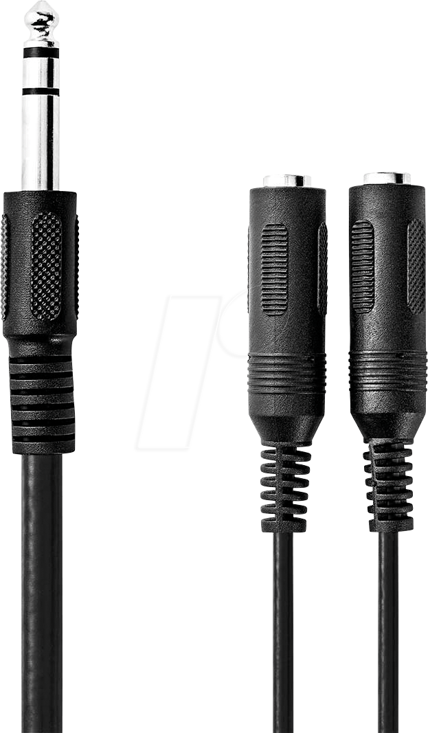 N CAGB23110BK02 - Audiokabel, 6,35 mm Klinkenstecker auf 2x 6,35 mm Buchse, 0,2 m