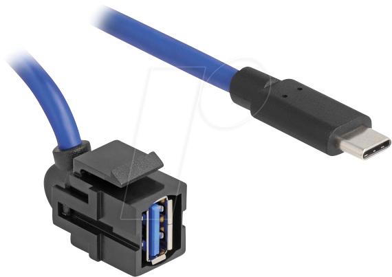 DELOCK 88156 - Keystone Modul, USB A Buchse / USB Type-C™ Stecker, mit Kabel