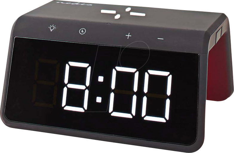 N WCACQ30BK - Wecker Kabelloses Ladegreät, USB-A Stecker, Nachtlicht, Snooze
