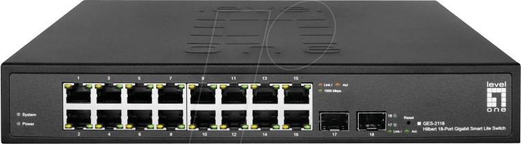 LEVELONE GES2118 - Switch, 18-Port, Gigabit Ethernet, SFP