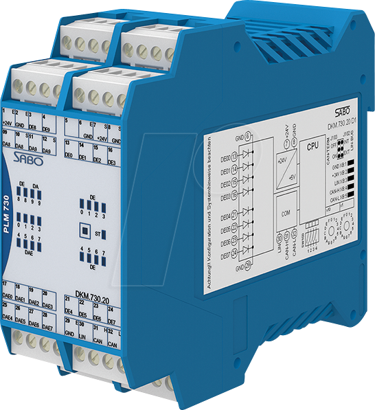 SABO DKM.730.20 - 10xDE,8xDEA,2xRelais,24V,CAN,Hutschiene