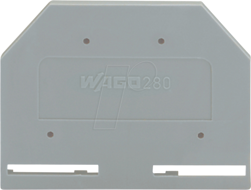 WAGO 280-301 - Abschluss- und Zwischenplatte, 2,5 mm dick, grau