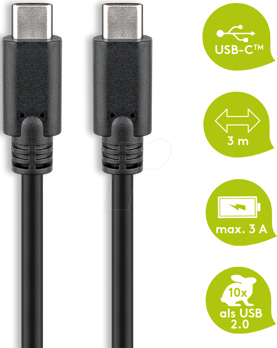 GOOBAY 66509 - Kabel USB 5 Gb/s C-Stecker > C-Stecker, 3 m