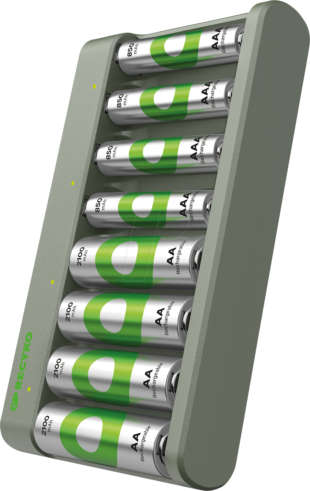 GP E821 4+4 2100 - Tischladegerät, NiMh, inkl. 4x AA 2100 mAh + 4x AAA 850 mAh
