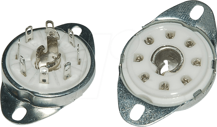 TUBE S DCK - Röhrenfassung, Loktal Draht-/Chassis Keramik , 8-pol,