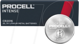 CR 2016 INT PROC - Lithium-Knopfzelle, 3 V, 85 mAh, 20x1,6 mm, 5er-Pack
