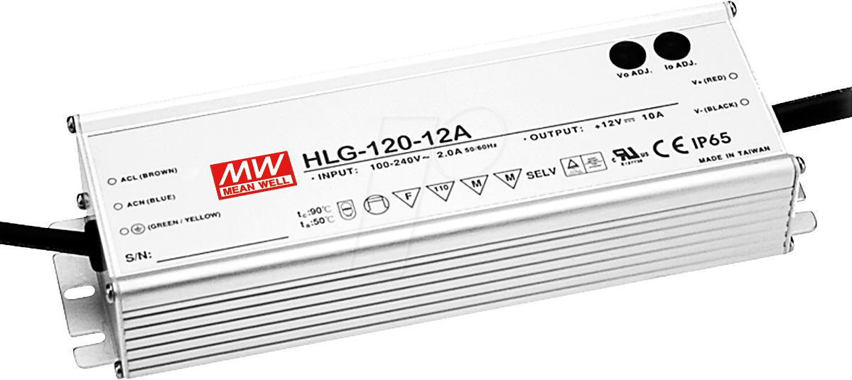 Thumbnail - MW HLG-120H-24B - LED-Trafo, 120 W, 24 V DC, 5000 mA, dimmbar, 3-in-1