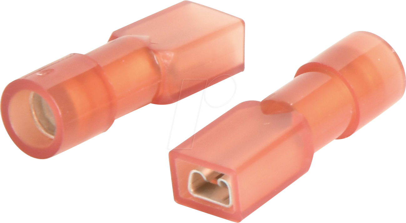 WE F610288N - 100x Flachsteckhülsen - 2,8 x 0,8, 0,5 - 1,5 mm², vollisoliert,