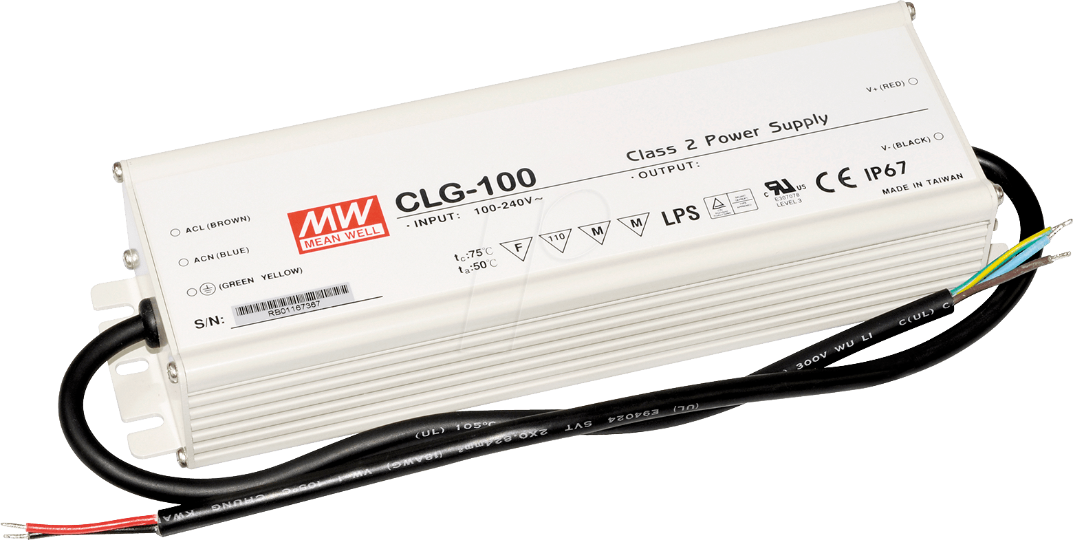 MW CLG-100-12 - LED-Trafo, 100 W, 12 V DC, 5000 mA