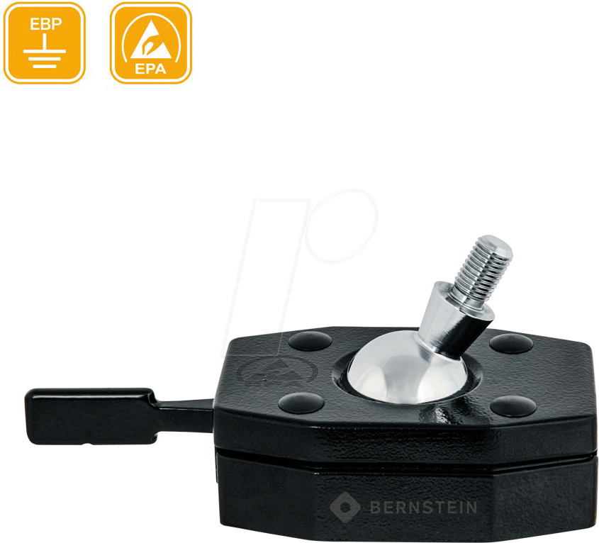 BERN 9 281 ESD - Kugelgelenk-Halter, ESD, mit Schraube, 40 mm Ø, schwarz