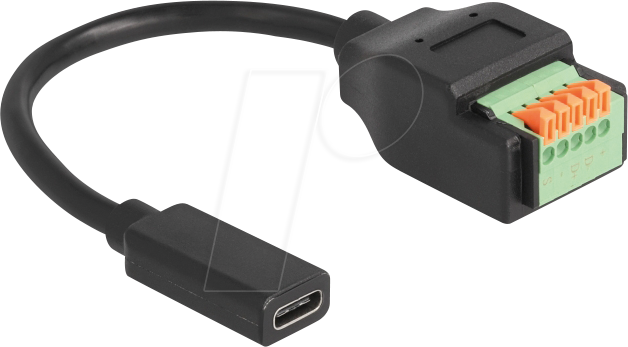 DELOCK 66067 - USB 2.0 Kabel, C Buchse auf Terminalblock mit Drucktaster, 15 cm