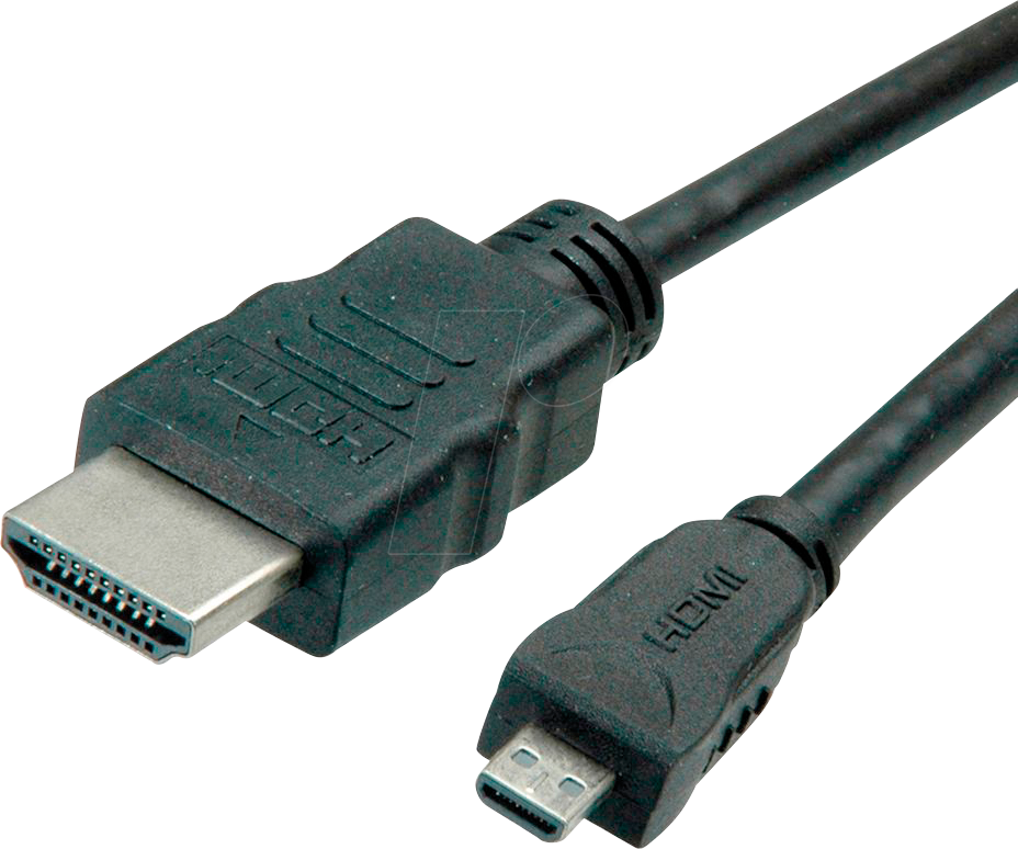ROLINE 11445581 - High Speed HDMI-A Stecker > HDMI Micro-D Stecker, mit Ethernet,