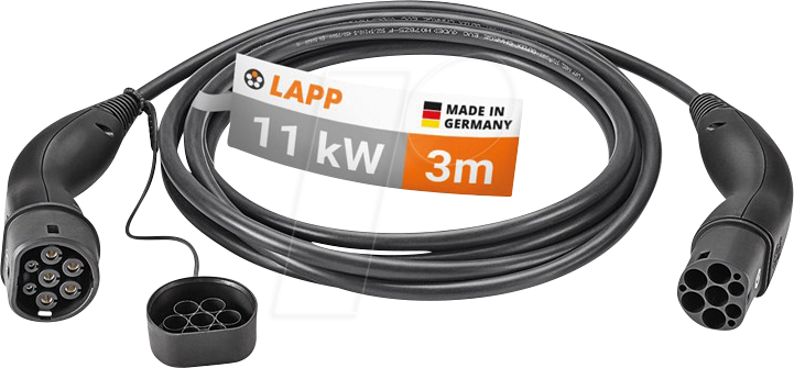 LAPP 75747 - Typ 2 Kabel, für E-Fahrzeuge, 11 kW, 20 A, 3 Ph, 3 m