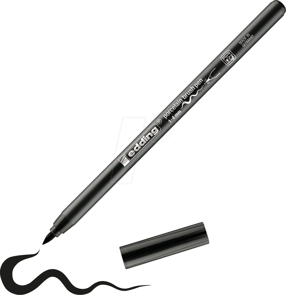 EDDING 4200SW - Porzellenpinselstift, 1 mm - 4 mm, schwarz