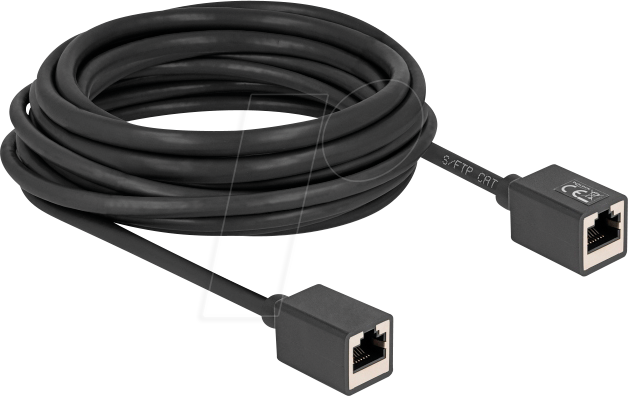 Thumbnail - DELOCK 90334 - Verlängerung, Cat.6a, Buchse / Buchse, S/FTP, 7,5 m, schwarz