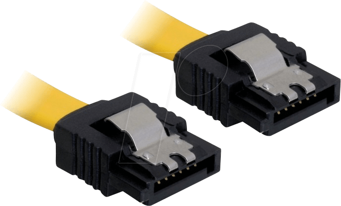 DELOCK 82473 - Kabel SATA 30cm gelb ge/ge Metall