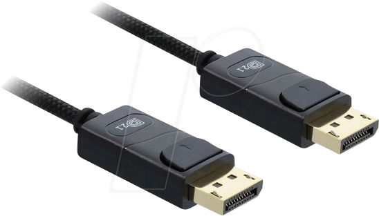 DELOCK 81672 - DisplayPort Kabel 16K 60 Hz 80 Gbps mit Geflechtmantel, 2 m