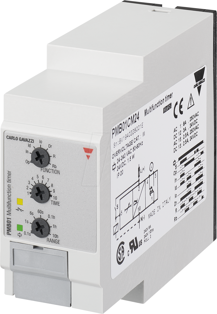 PMB01DM24 - Zeitrelais PMB01, 2 Wechsler, 24 - 240 V AC / DC, Multifunktion