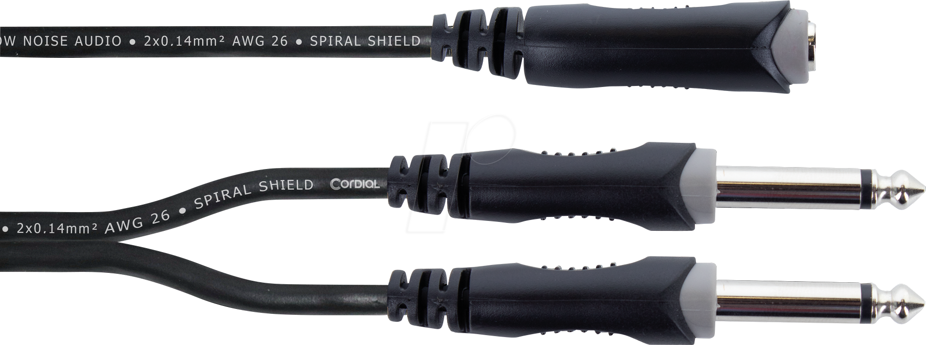 EY 0,3 GPP - Y-Adapter Kabel, 2x 6,3 mm Mono Klinke > 6,3 mm Mono Buchse, 0,3