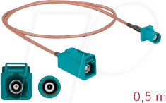 DELOCK 90004 - HF-Kabel, FAKRA Z Stecker > FAKRA Z Buchse, 0,5m