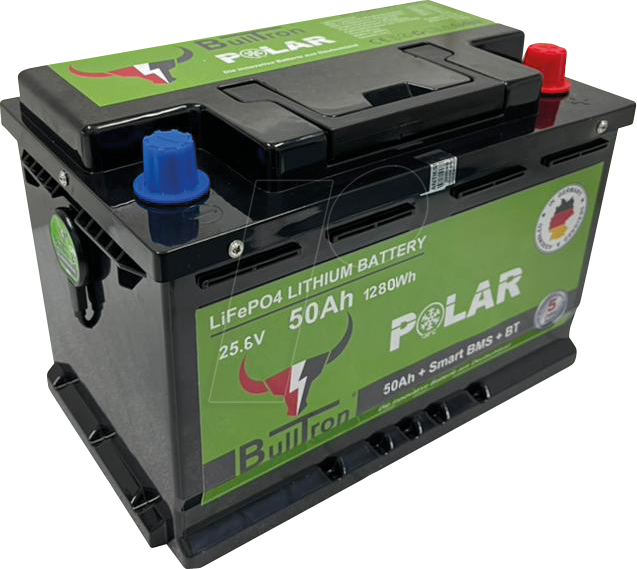 BULL 25.6-50P - Lithium-Akku, LiFePO4, 25,6 V, 50 Ah, BT BMS, Polar