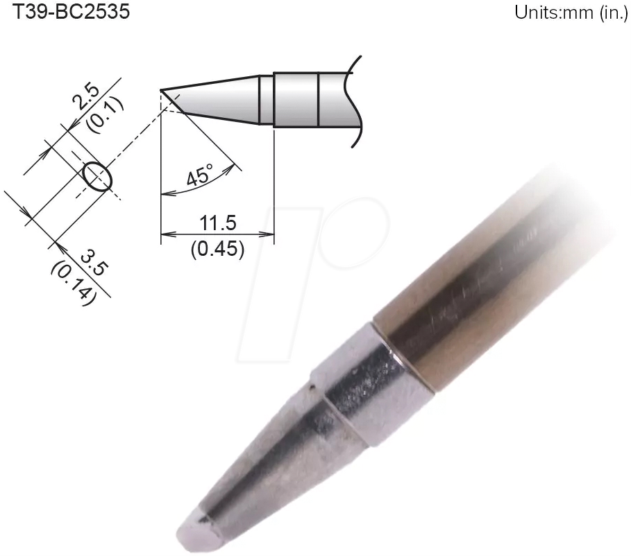 HAK T39-BC2535 - Aktiv-Lötspitze T39-BC2535, 2,5 mm, abgeschrägt
