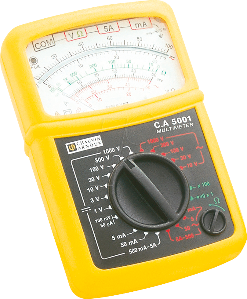 CHAU P01196521E - Multimeter C.A 5001, analog, 600 V AC/DC, 5 A AC/DC