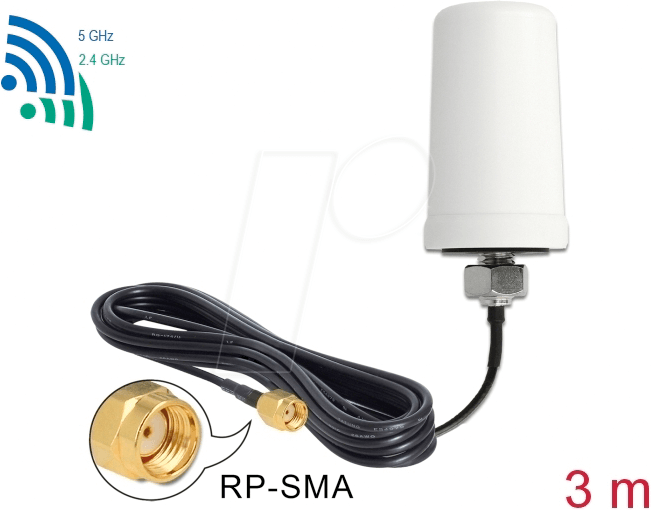 DELOCK 89449 - WLAN Antenne, RP-SMA