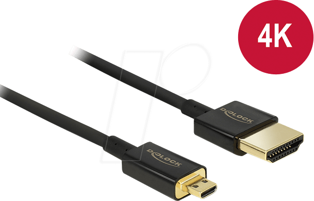 Thumbnail - DELOCK 84781 - HDMI A Stecker > HDMI Micro D Stecker 4K 1,0 m